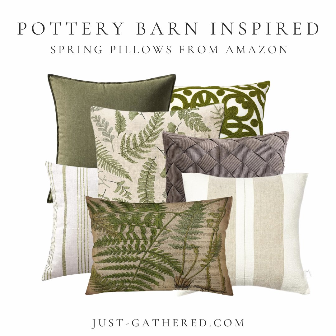 Pottery Barn Inspired Spring Pillows from Amazon Just Gathered Tablescapes